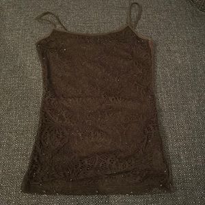 Lace designed front camisole